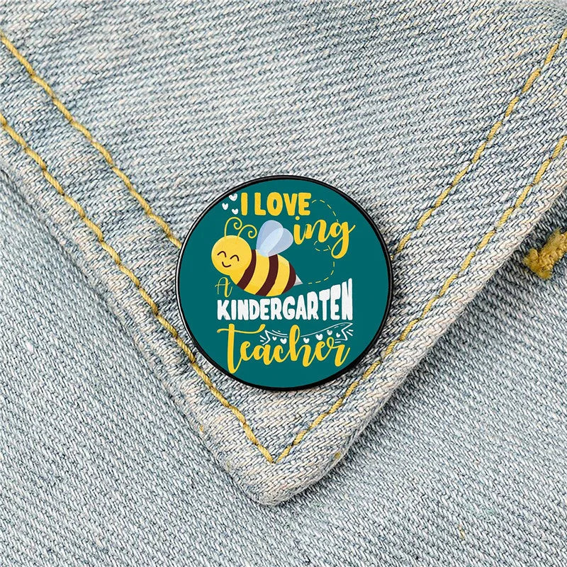 Modern Style Pin Letter Metal Printing Unisex Brooches