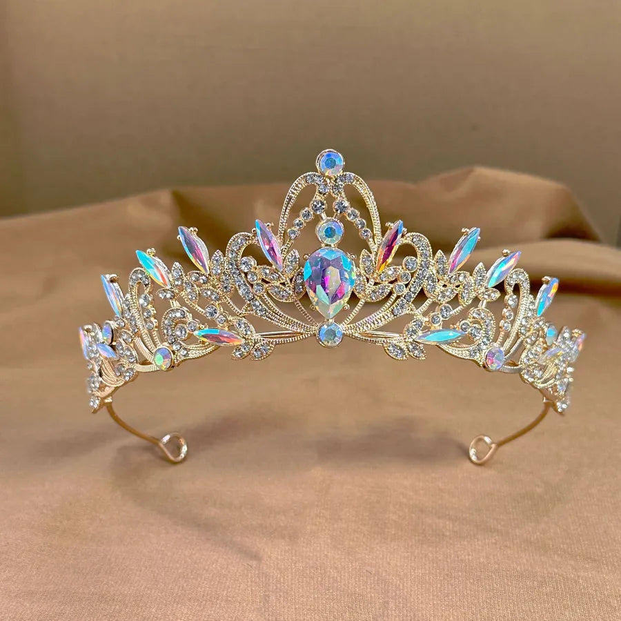 Bride Makeup Hair Accessories Retro Luxury Full Diamond Queen Crown Children's Performance All-match Color Diamond Pressure Hair Crown