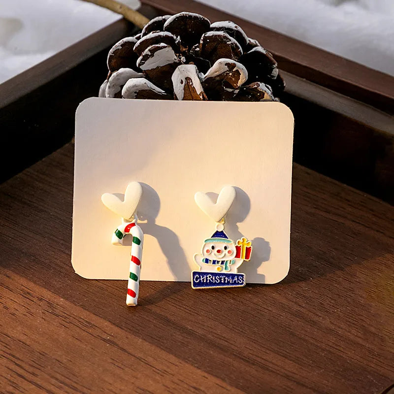 1 Pair Christmas Cute Penguin Santa Claus Christmas Socks Plating Alloy Drop Earrings