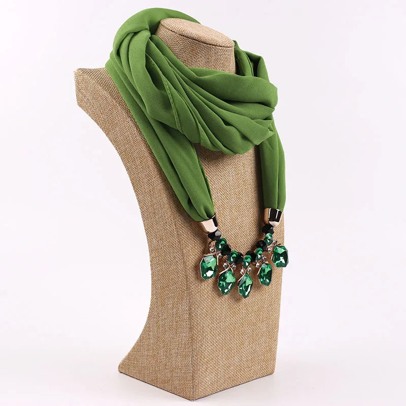 women's elegant solid color chiffon tassel scarf