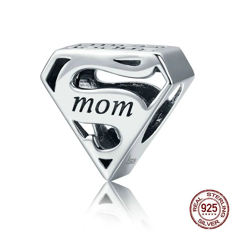 1 Piece 925 Sterling Silver Zircon Letter Heart Shape Butterfly Polished Pendant Beads Jewelry Accessories