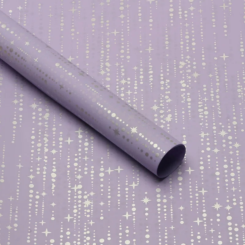Elegant Romantic Round Dots Star Plastic Daily Date Korean Floral Wrapping Paper Party Supplies Gift Wrapping Supplies 1 Pack of 20 Sheets