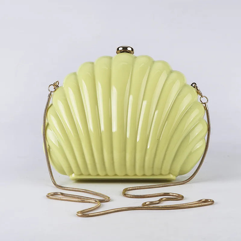 abs solid color shell evening bags