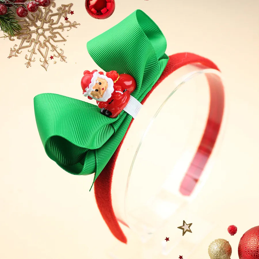 Children's Christmas Party Hairband Cartoon 3D Snowman Santa Claus Accessories Hair Ornaments Festive Butterfly Knot Fabric
