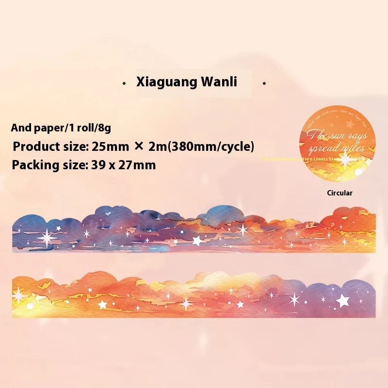 Clouds Star Moon School Graduation Washi Cute Handmade Shiny Washi Tape