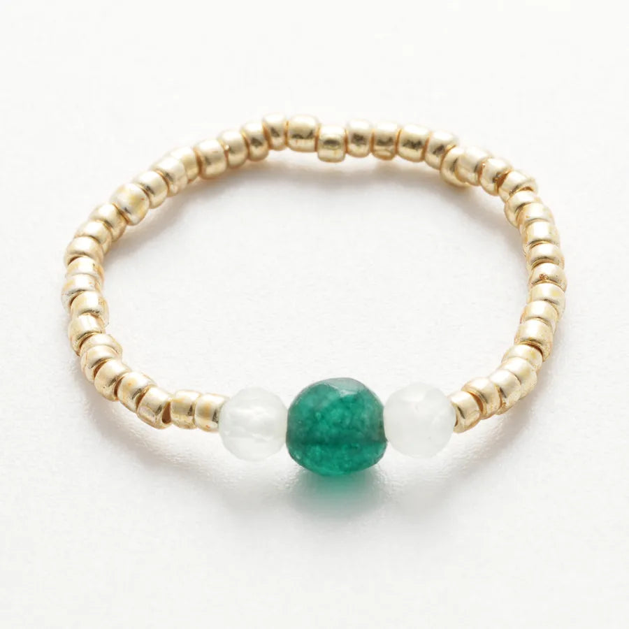 elegant streetwear geometric natural stone rings in bulk