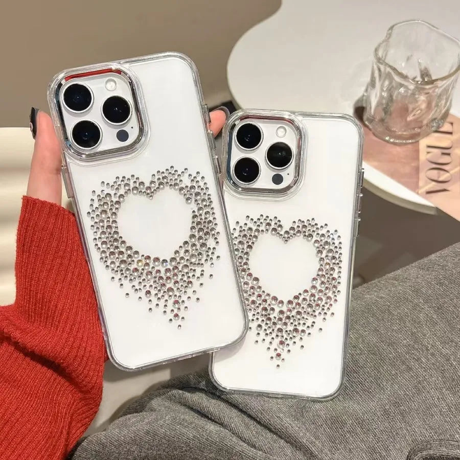 tpu Rhinestone Heart Shape Elegant Cute Phone Cases Phone Accessories
