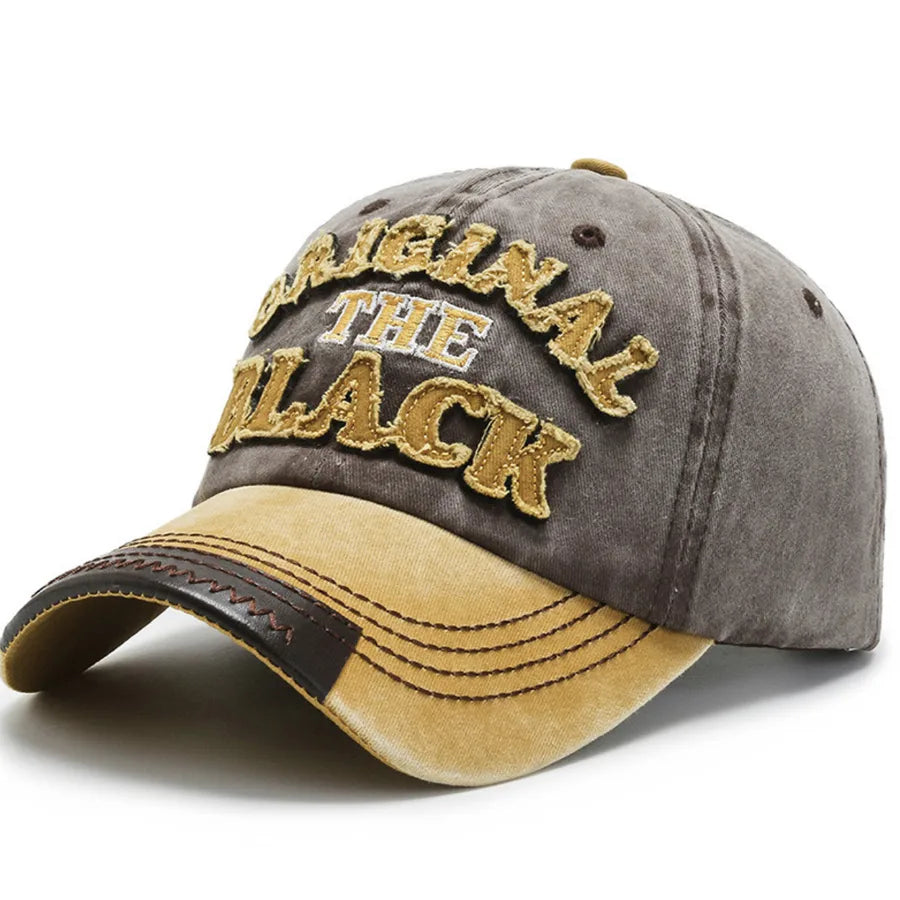 Washed Outdoorsy Baseball Cap With Embroidered Letters Unisex Sporty Fashionable Duckbill Cap Spring Autumn Simple Style