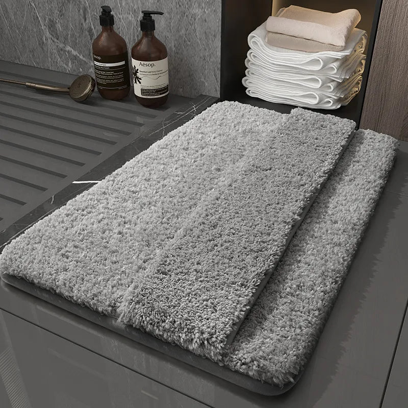 Casual Solid Color Polyester Fiber (polyester) carpet Bathing