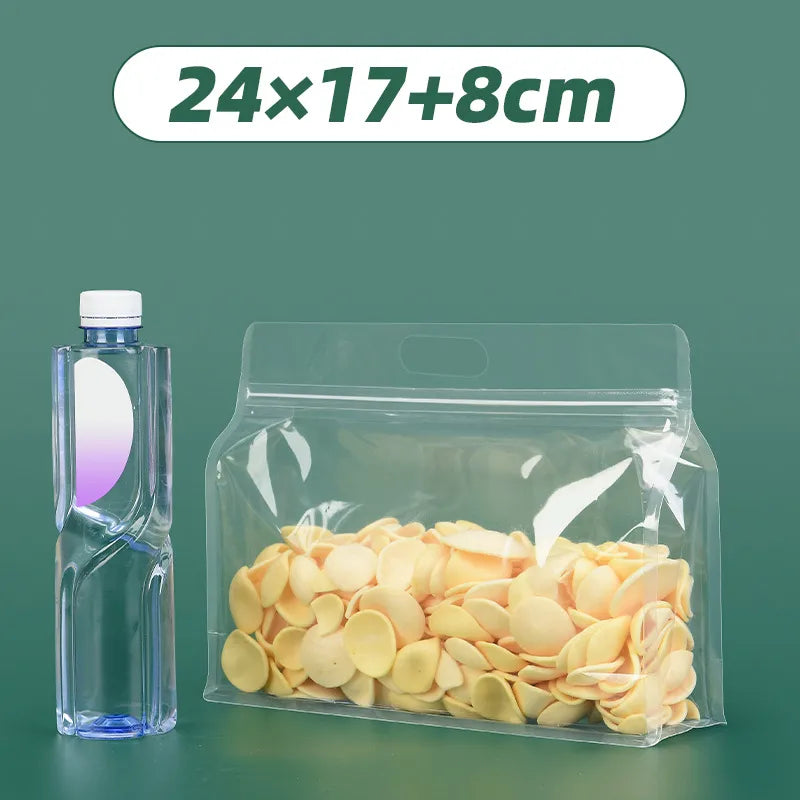 Thickened frosted transparent self-supporting packaging bag candy scented tea rice self-sealing bag cat food bait eight-sided sealing bag wholesale