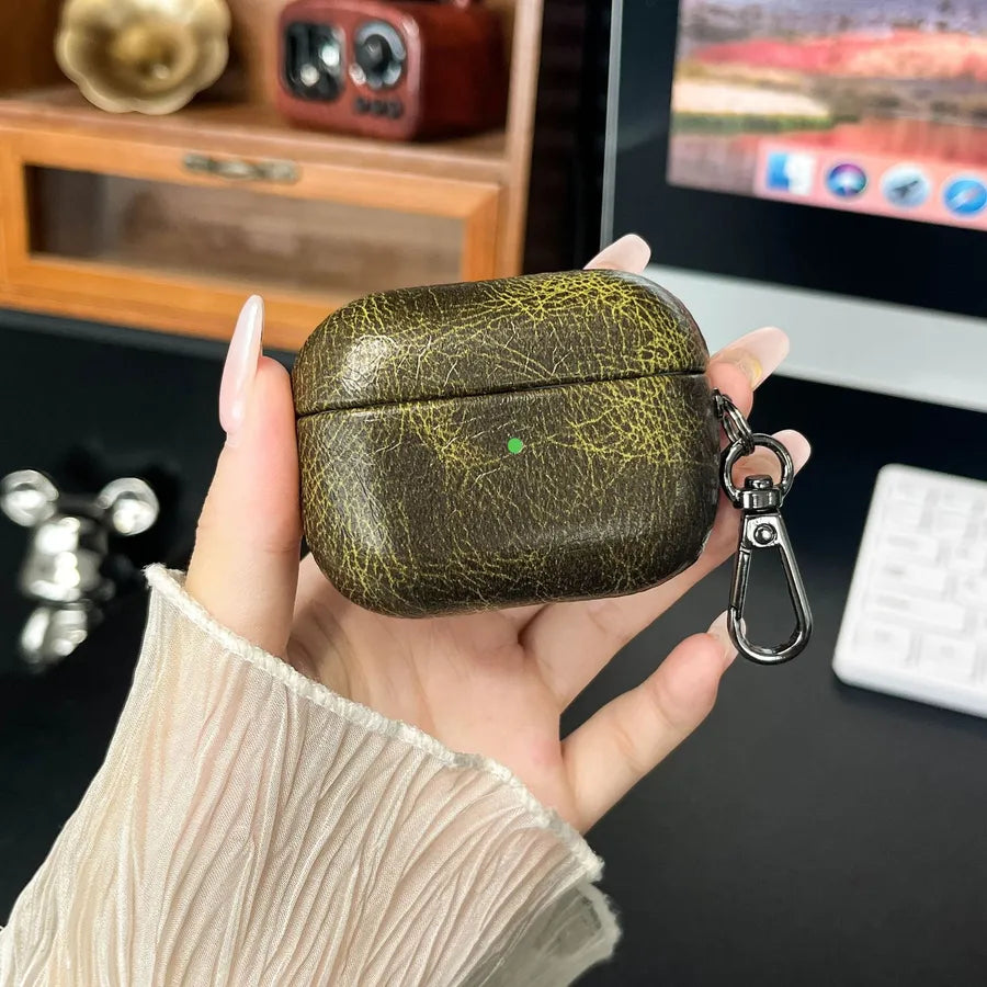 Imitation Leather Solid Color Retro Classic Style Headset Protective Sleeve Phone Accessories