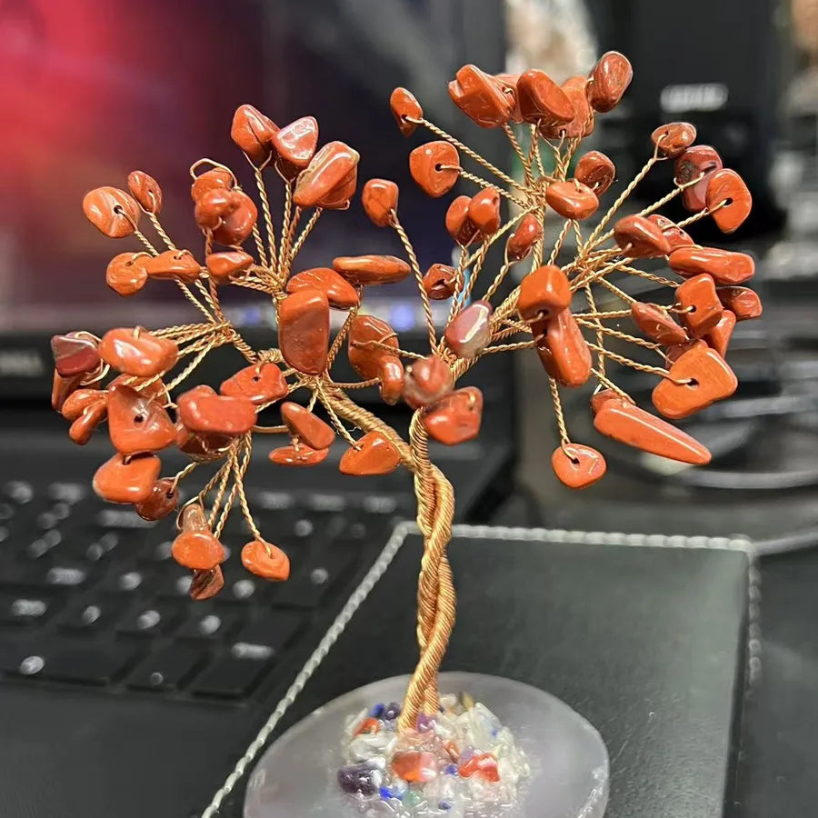 Original Design Handmade Life Tree natural stone Agate Ornaments Artificial Decorations