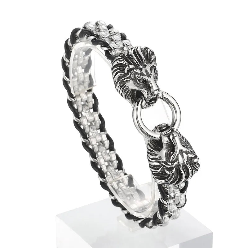 Punk Skull Titanium Steel Stoving Varnish Halloween Men's Bracelets