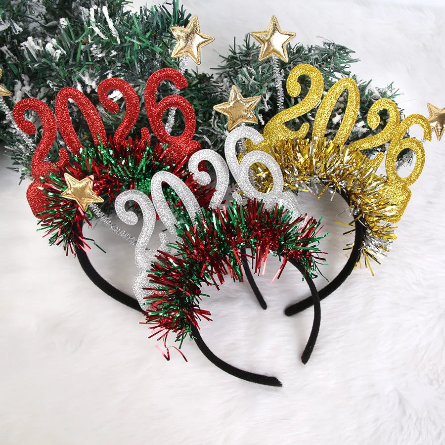 New Year Party Hat Band Christmas Decoration Star Color Stripe Headwear Countdown Celebration European American Style PET Material