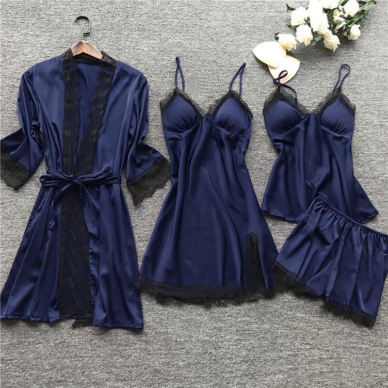 solid color sexy lace pajamas
