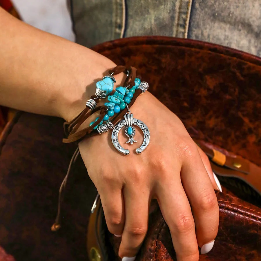 Vintage Style Ethnic Style Geometric Alloy Leather Women's Bracelets