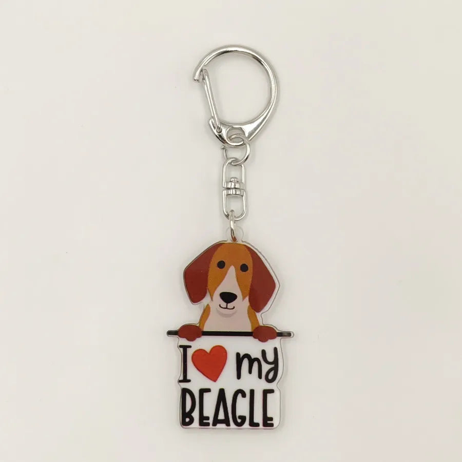 Ethnic Style Simple Style Letter Dog Arylic Unisex Keychain