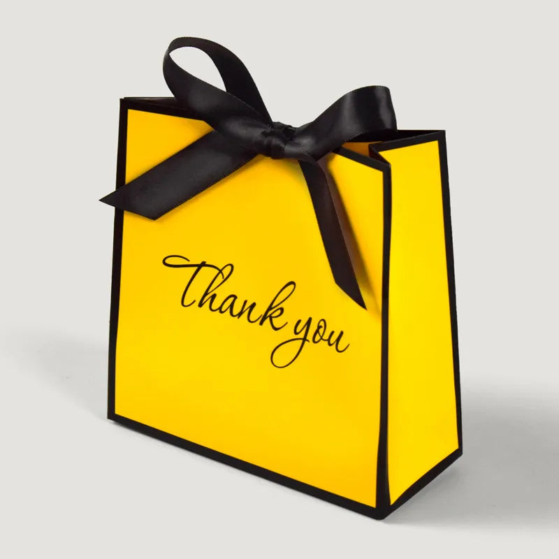 Classic Style Color Block Bow Knot Paper Party Date Gift Bags Party Supplies Gift Wrapping Supplies 10 PCS/Package
