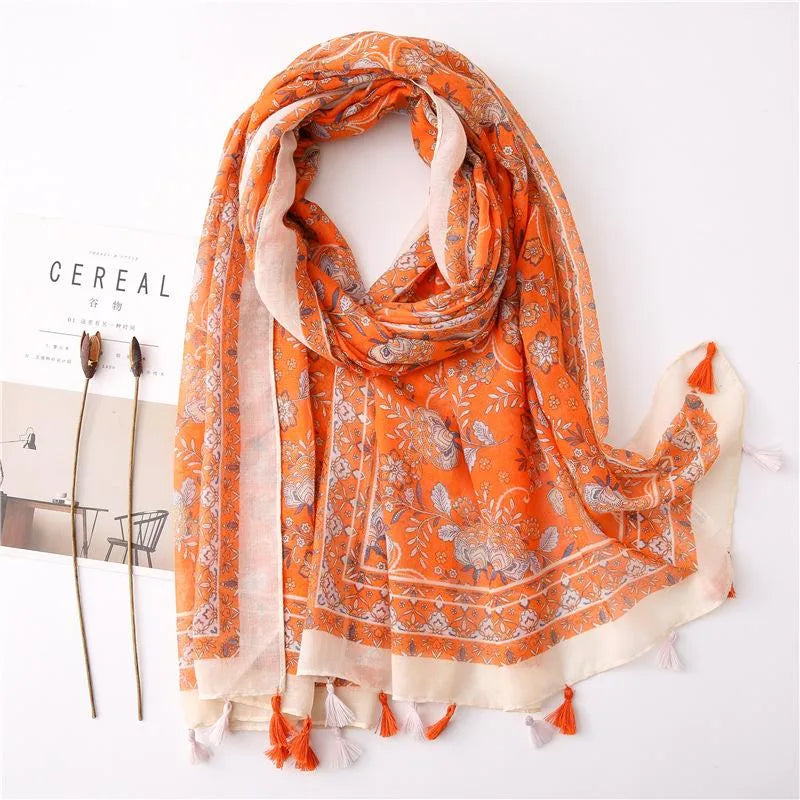 new scarf retro stitching bohemian cashew print silk scarf sunscreen yiwu wholesales