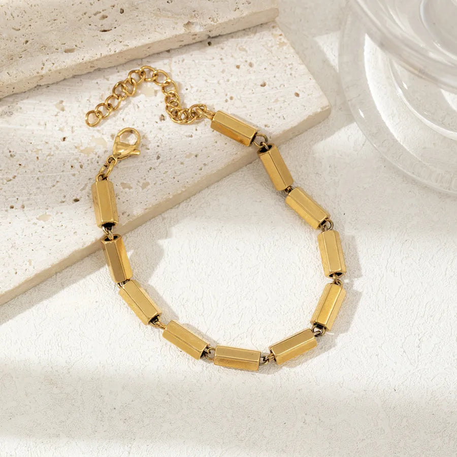 Simple Style Geometric 304 Stainless Steel O-shaped chain Bracelets In Bulk