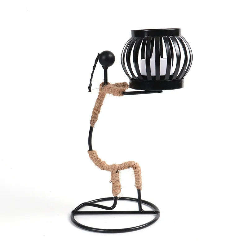 retro simple style abstract metal candlestick
