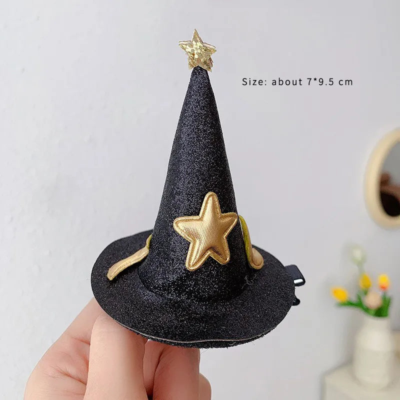 exaggerated funny halloween pattern pumpkin bow knot alloy cloth hair clip