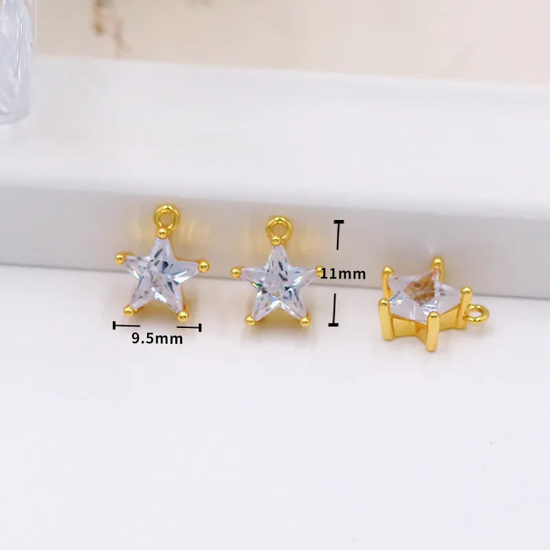 1 Piece Copper Zircon Flower Bow Knot Pendant