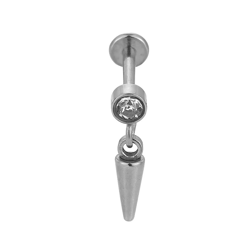 1 Piece Lip Rings Casual Simple Style Geometric Bee 316L Stainless Steel  Polishing Plating Zircon 18K Gold Plated Lip Rings Ear Cartilage Rings & Studs Nose Rings & Studs