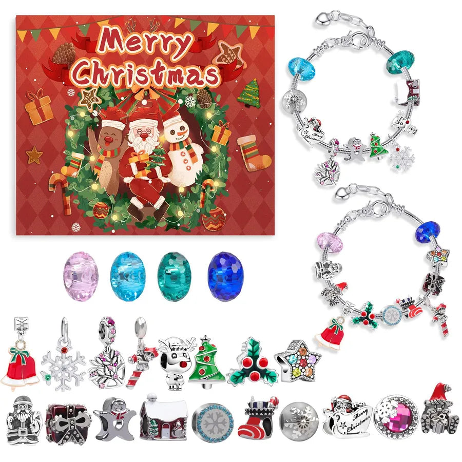 1 Set Alloy Santa Claus Christmas Socks Snowflake Pendant Chain Jewelry Accessories