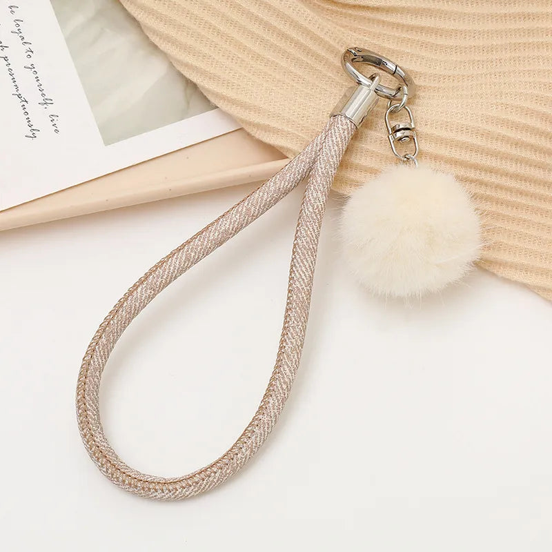 Basic Solid Color Plush Keychain
