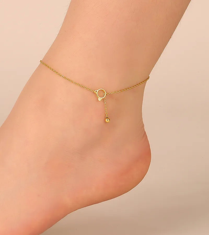 Wholesale Jewelry Modern Style Solid Color Copper Anklet