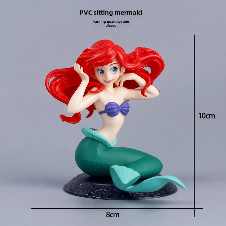 Ocean World theme cake decoration standing sitting mermaid scene hand-made model car doll