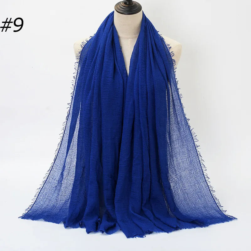 fashion solid color cotton pashmina scarves