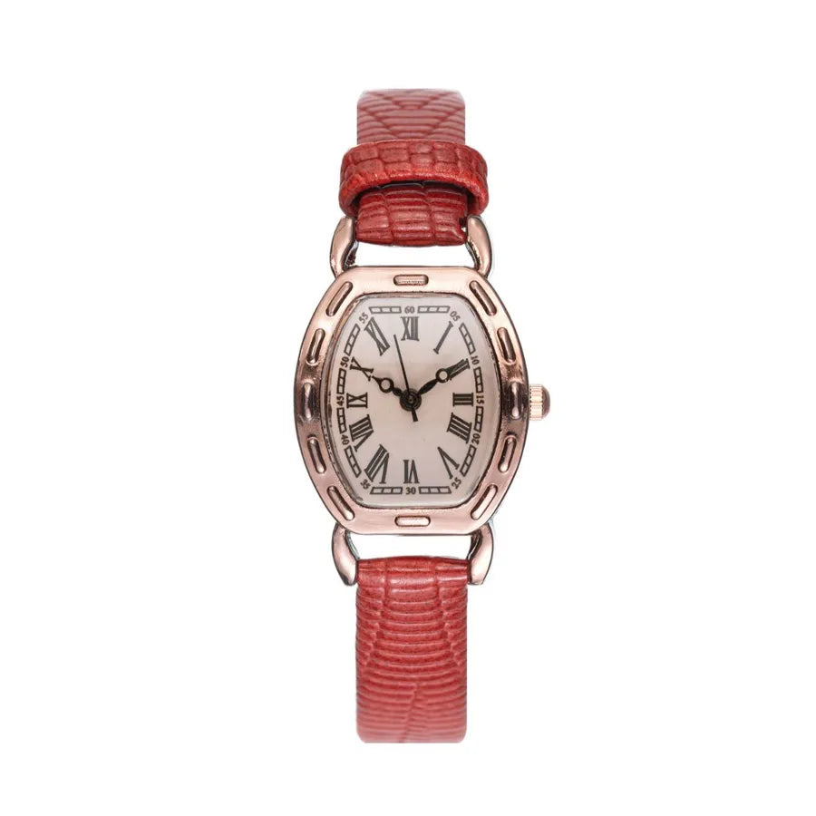 Retro Simple Style Solid Color Buckle Quartz Watch Women's Watches