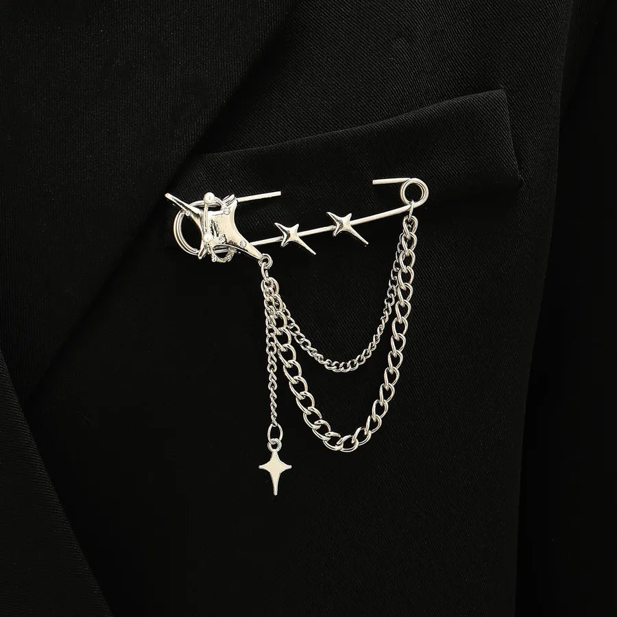 Quirky Geometric Heart Shaped Hairpins For Men And Women Elegant Lapel Pins Trendy Tassel Accessories Fashionable Brooches