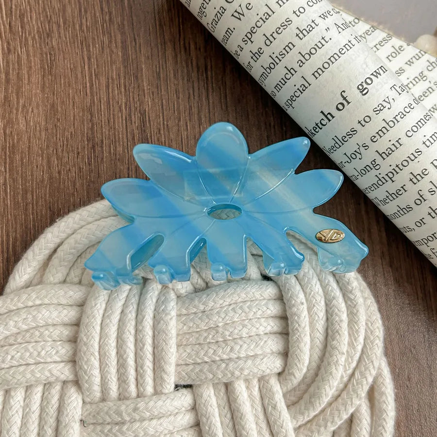 Large Size Acetate Flower Hair Clips New Style Colorful Shark Tail Updo Hair Clips Fresh Girl's Hair Accessories