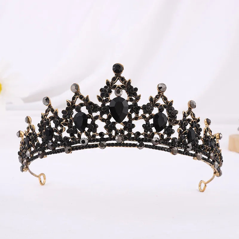 bridal water droplets alloy inlay rhinestones crown