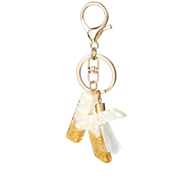 Elegant Letter Tassel Resin Unisex Unisex Keychain
