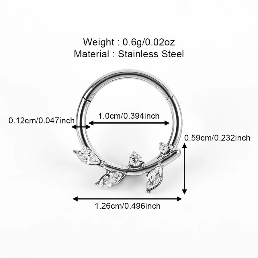 1 Piece Nose Rings & Studs Shiny Solid Color 304 Stainless Steel Zircon Ear Cartilage Rings & Studs Nose Rings & Studs
