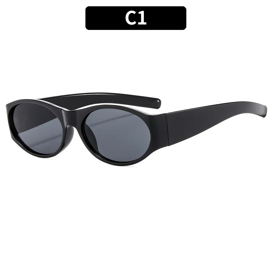 casual vacation geometric ac oval frame full frame men's sunglasses