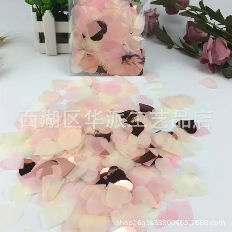 2.5cm heart-shaped love paper pieces Valentine's Day wedding venue hand-held throwing paper scraps transparent balloon filler