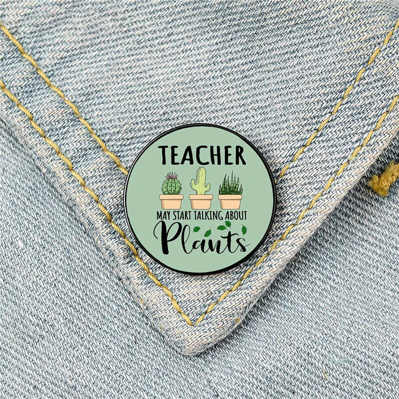 Modern Style Pin Letter Metal Printing Unisex Brooches