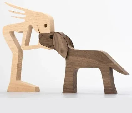 pastoral dog wood ornaments artificial decorations