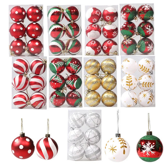 Colorful Christmas Tree Decoration Balls Festive Party Ornaments Plastic Cartoon Country American Style 6cm Holiday Decorations