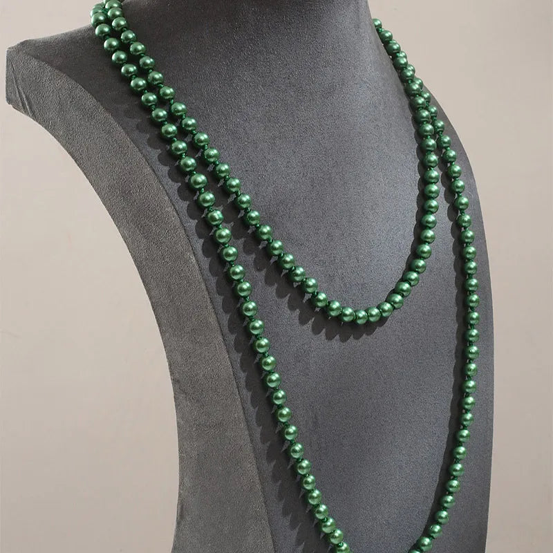 Simple Style Streetwear Solid Color Imitation Pearl Cord String Beaded Necklaces Wholesale