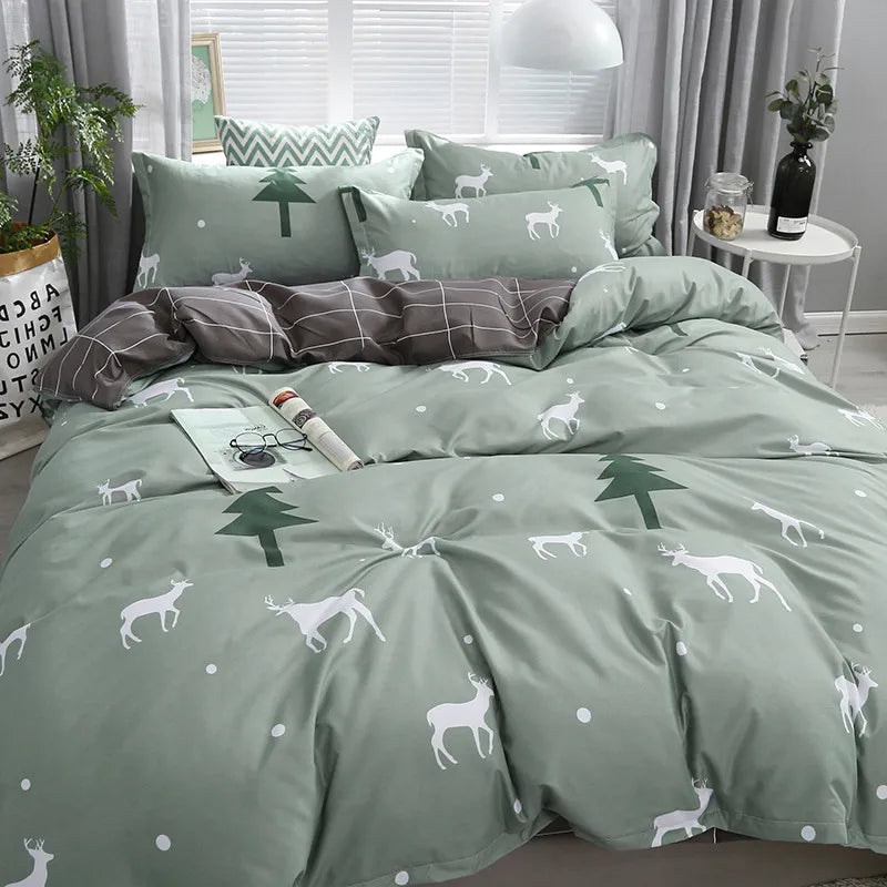 Factory direct supply bedding four-piece bed sheet quilt cover three-piece dormitory single quilt cover single quilt cover simple style