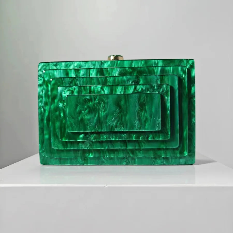 Summer  Direct Sales Dinner Bag Retro  Splicing Package Trendy Acrylic Shoulder Chain Bag for Women