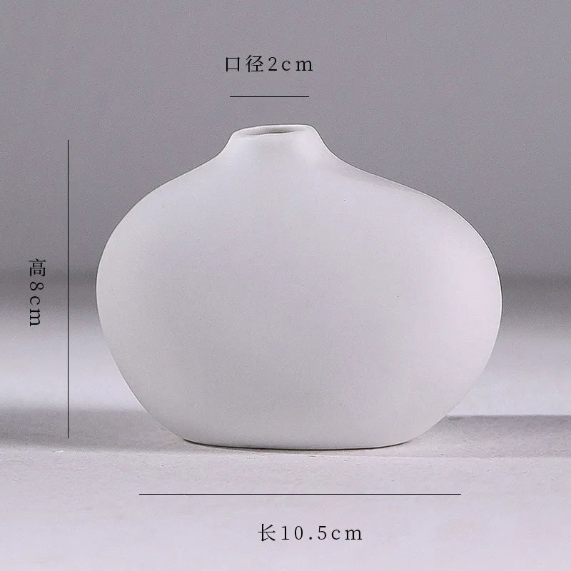 Simple Modern Star Ceramic Vase Ornaments Living Room White Porcelain Fresh Dried Flower Creative Ceramic Flower Set