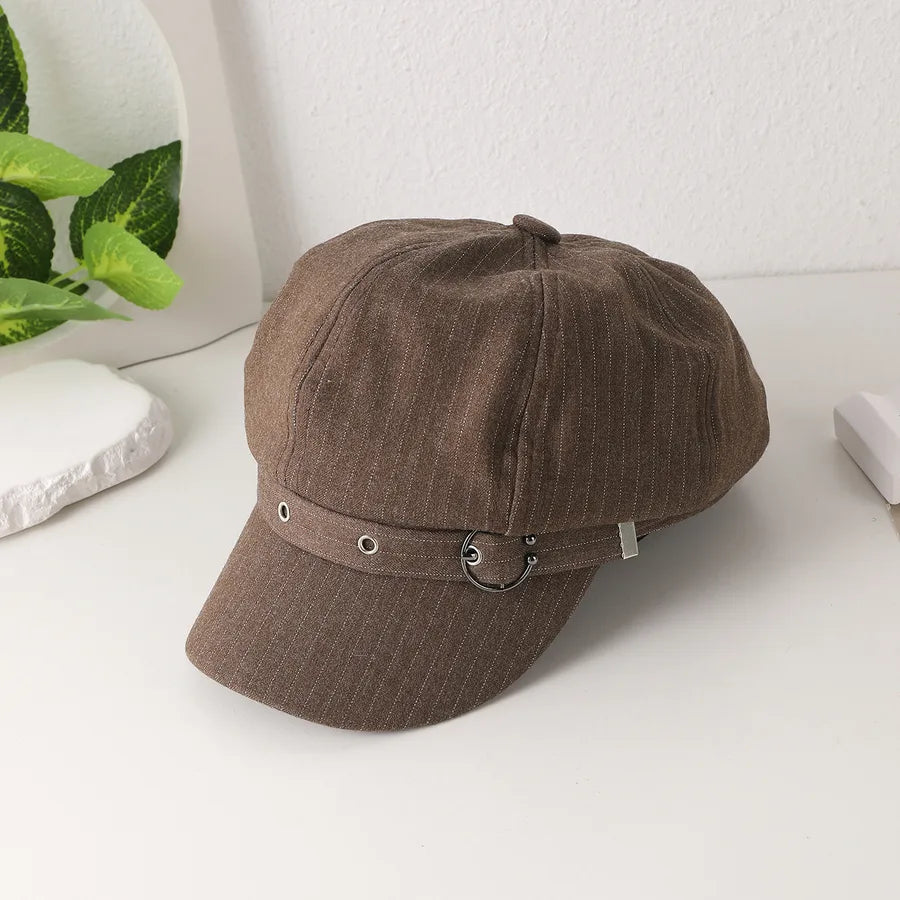 Women's Adults Simple Style Commute Solid Color Curved Eaves Newsboy Cap