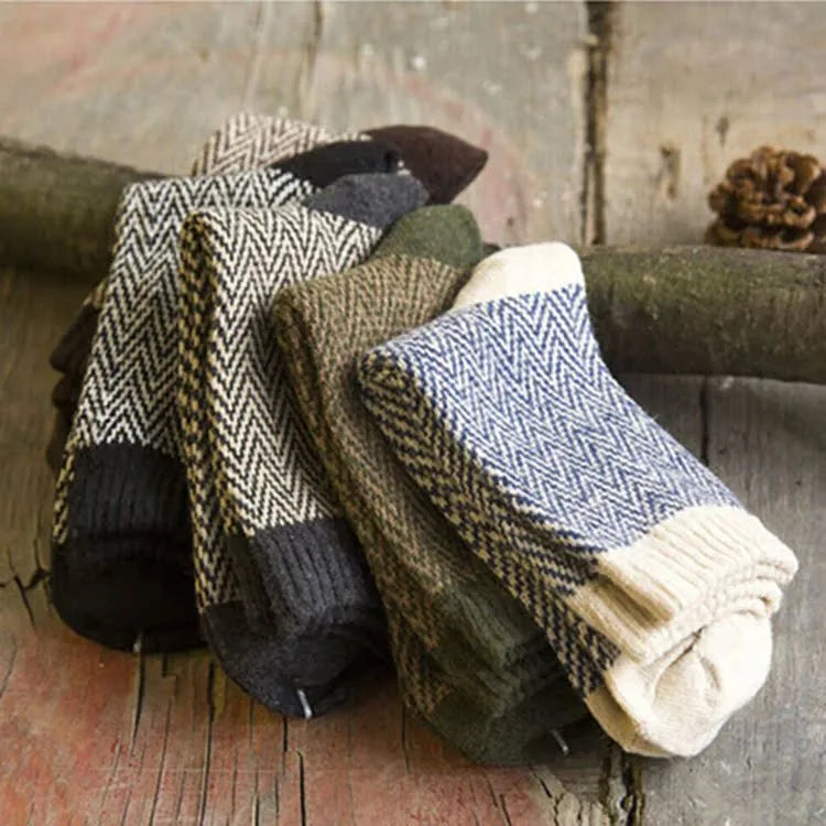 men's fashion printing wool crew socks